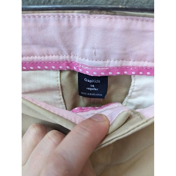 Gap Kids Khaki Tan Adjustable Waist Uniform Pants Girls 14R - Picture 3 of 5